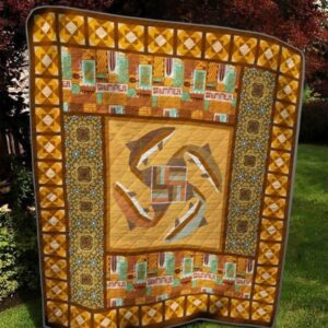 Brocade Fishing Quilt Blanket Ver 2  Quilt